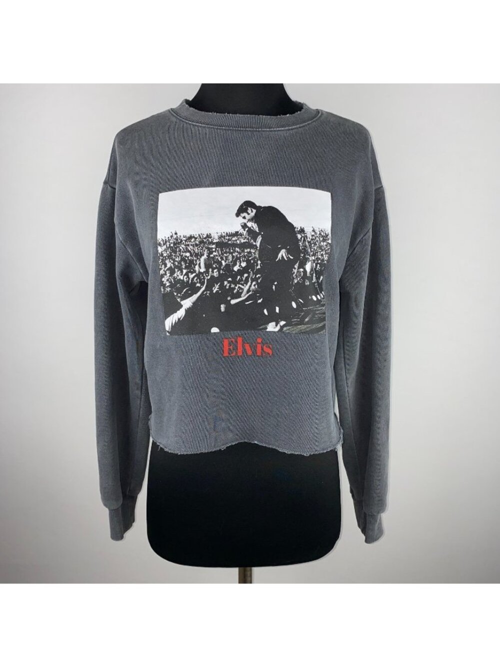 Forever 21 Elvis Presley Cropped Sweatshirt Womens S Rock And Roll Music Classic